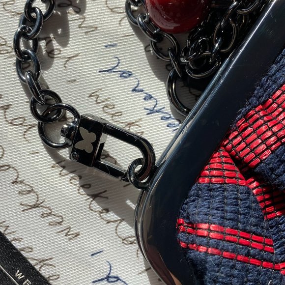 Weekend Max Mara Red and Blue Striped Bag - Picture 6 of 8